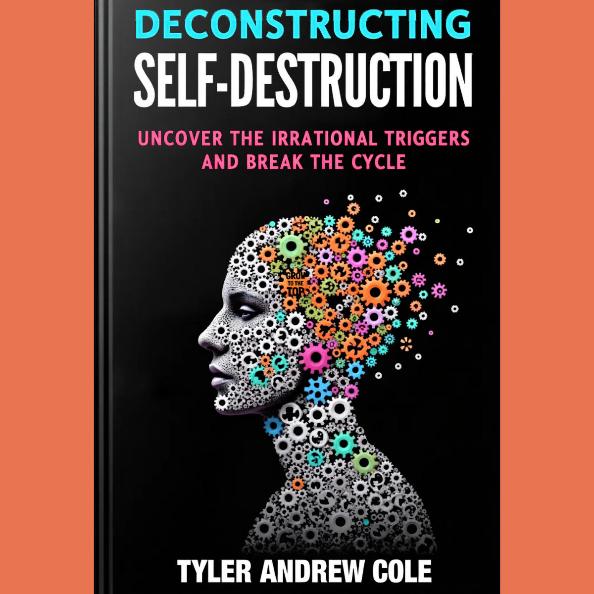 Book cover illustrating self-destruction through arrows and fragmented imagery