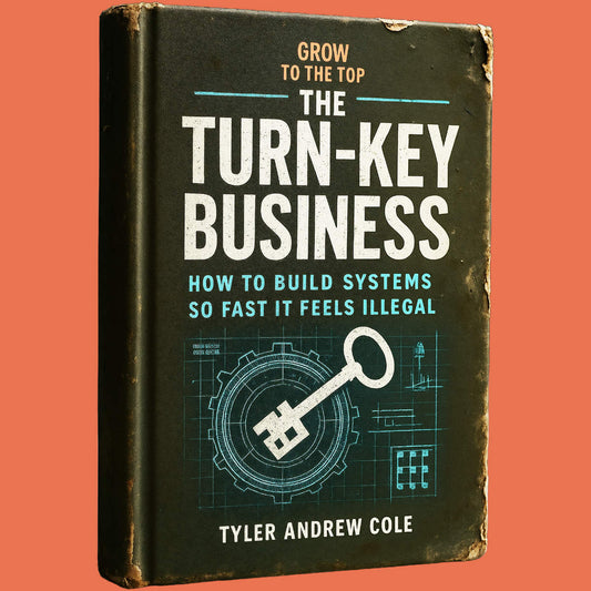 Cover image of The Turn-Key Business: How to Build Systems So Fast It Feels ILLEGAL by Tyler Andrew Cole - published by Grow To The Top